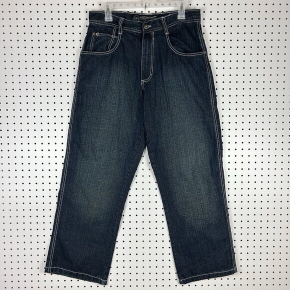 Southpole Y2K Baggy Jeans 32x30 Blue Denim Streetwear Skater Cyber Punk Grunge - Picture 4 of 7
